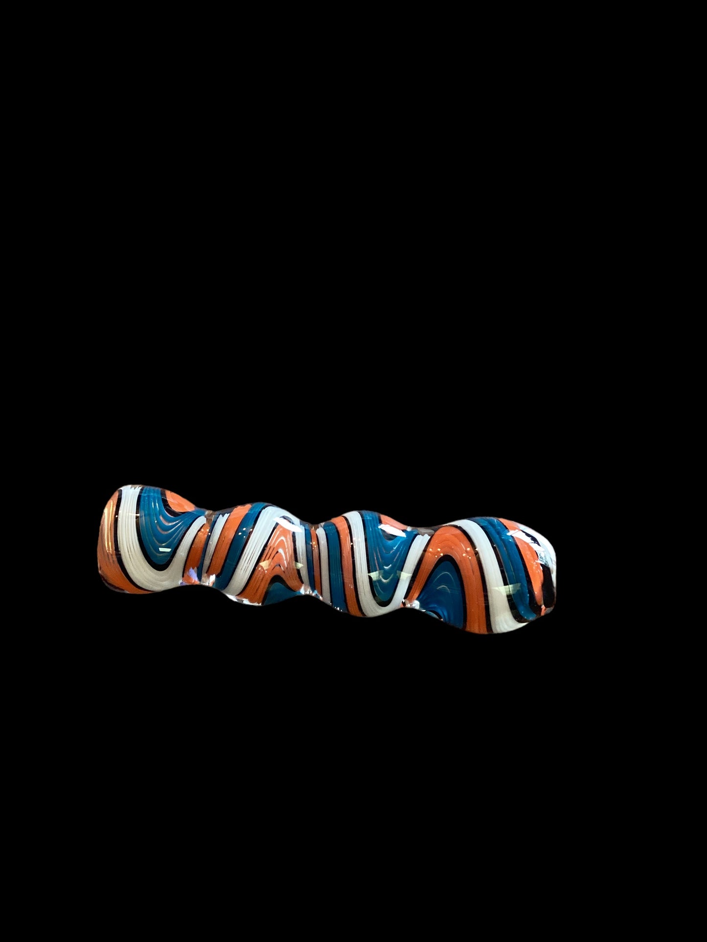 Orange and Blue Swirl Chillum