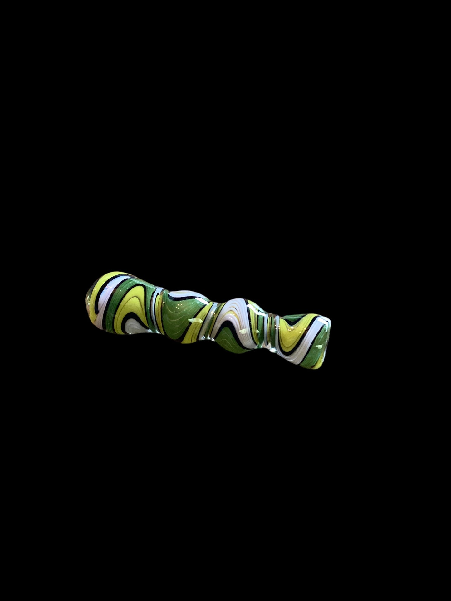 Green and Yellow Swirl Chillum
