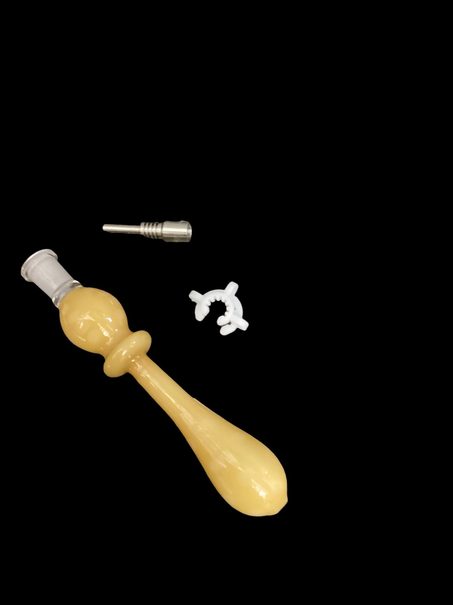 Yellow Glass Dab Straw - Titanium Tip
