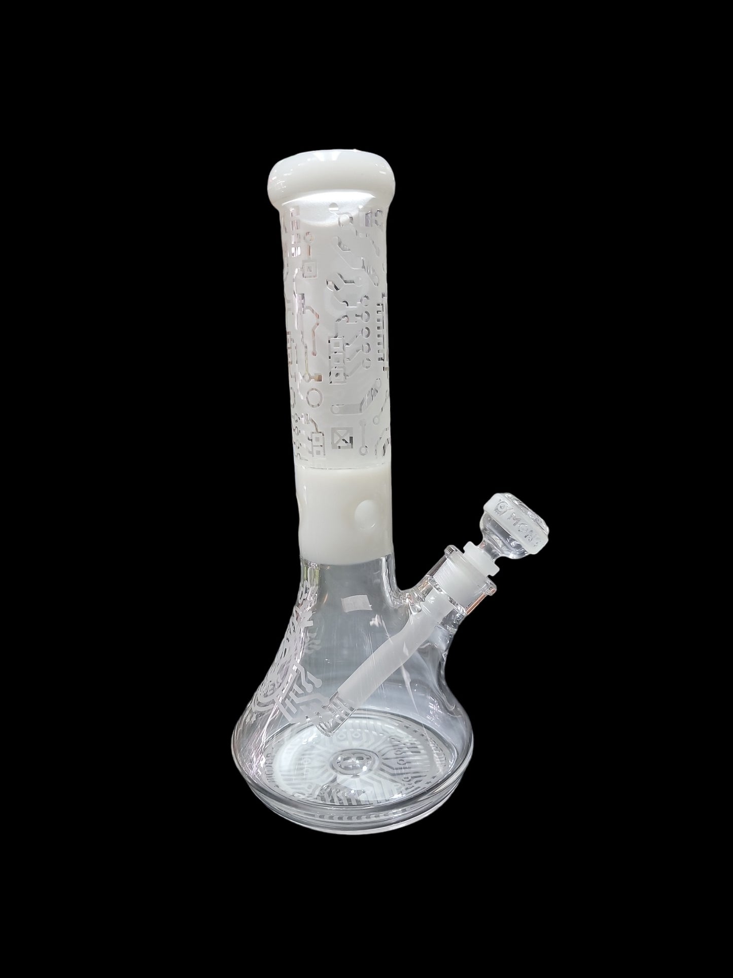 Monster Sand Blaster Beaker Bong - White Bitcoin