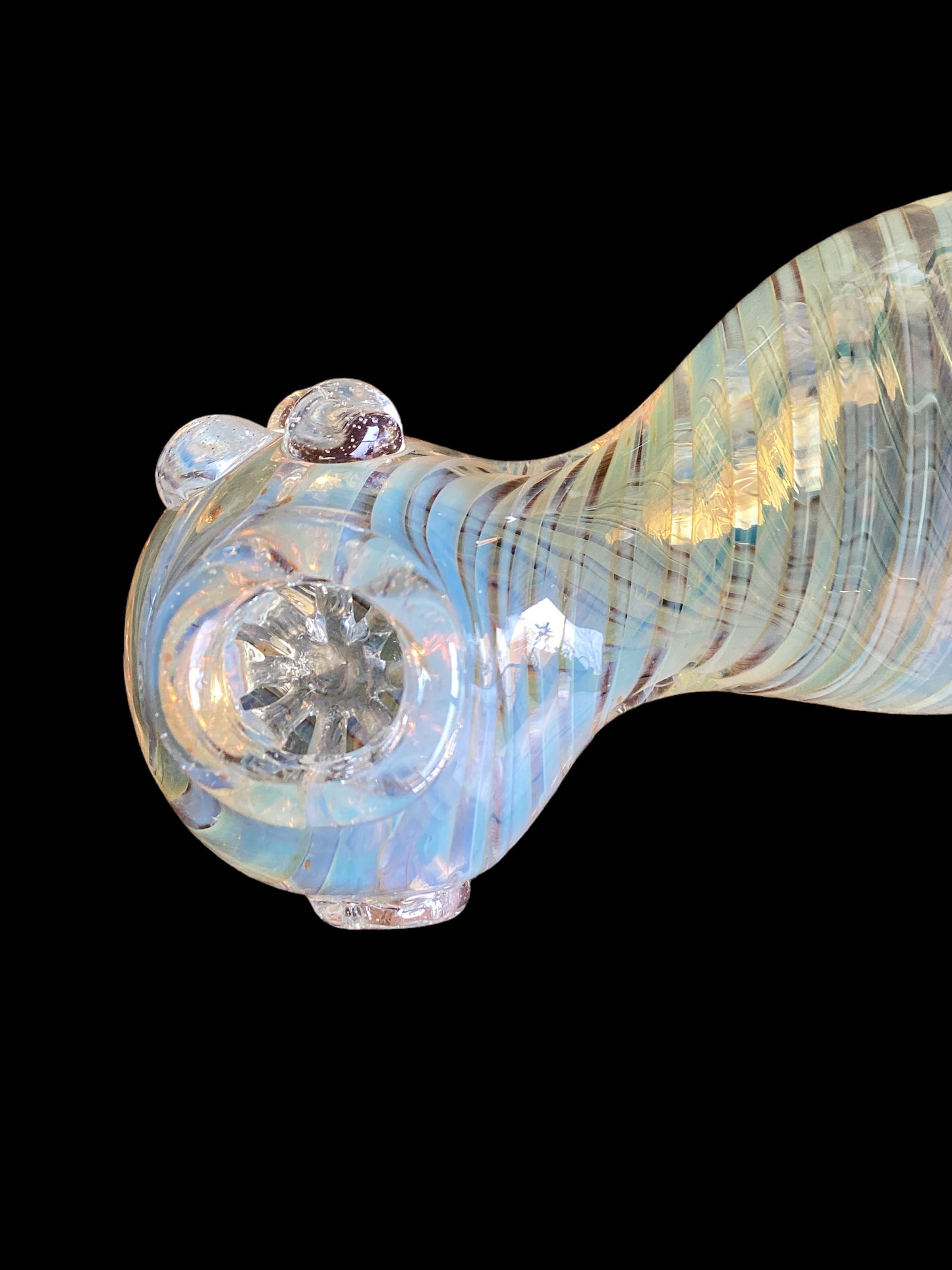 Fumed Clear Hand Pipe - Swirl