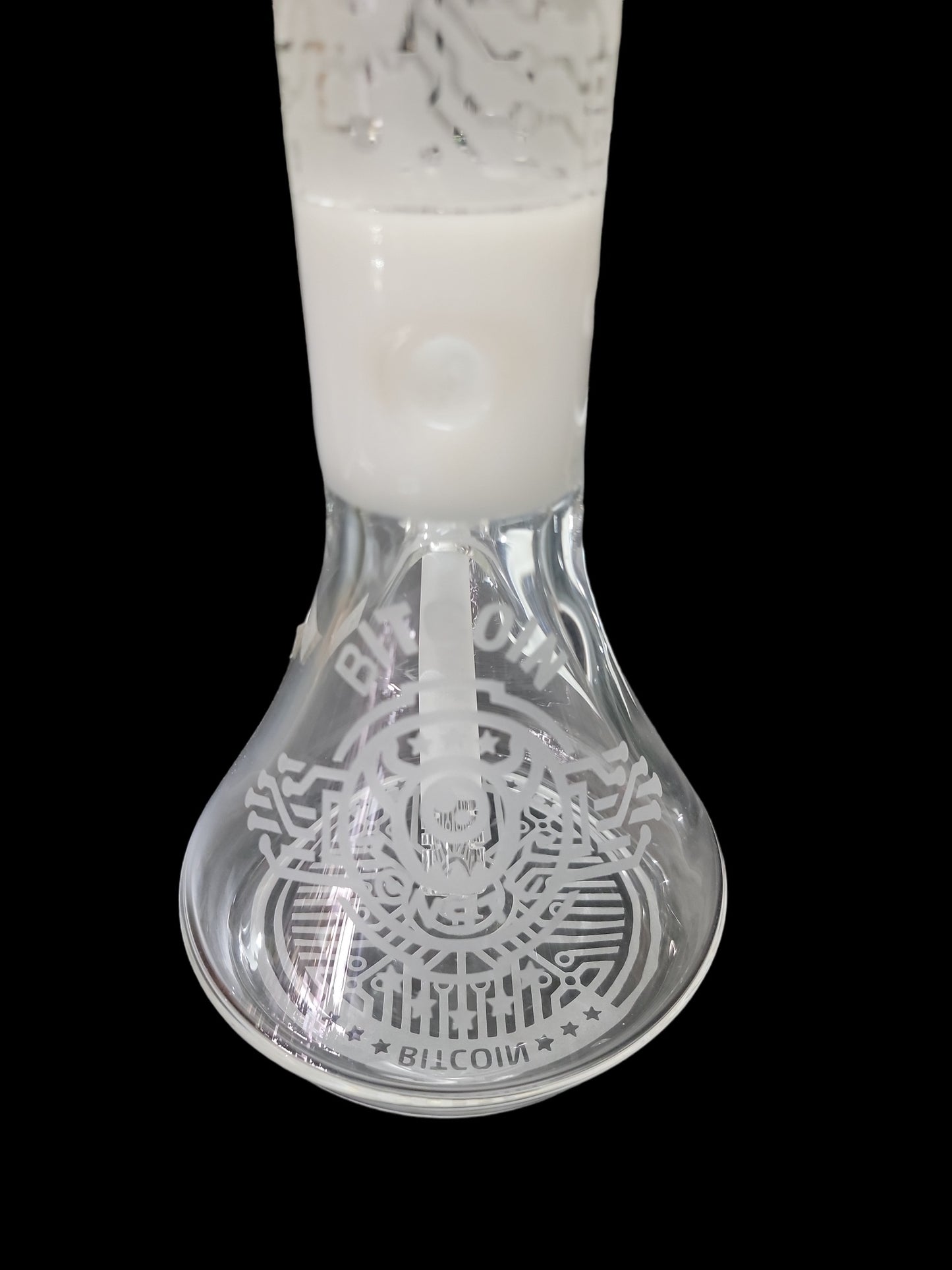 Monster Sand Blaster Beaker Bong - White Bitcoin