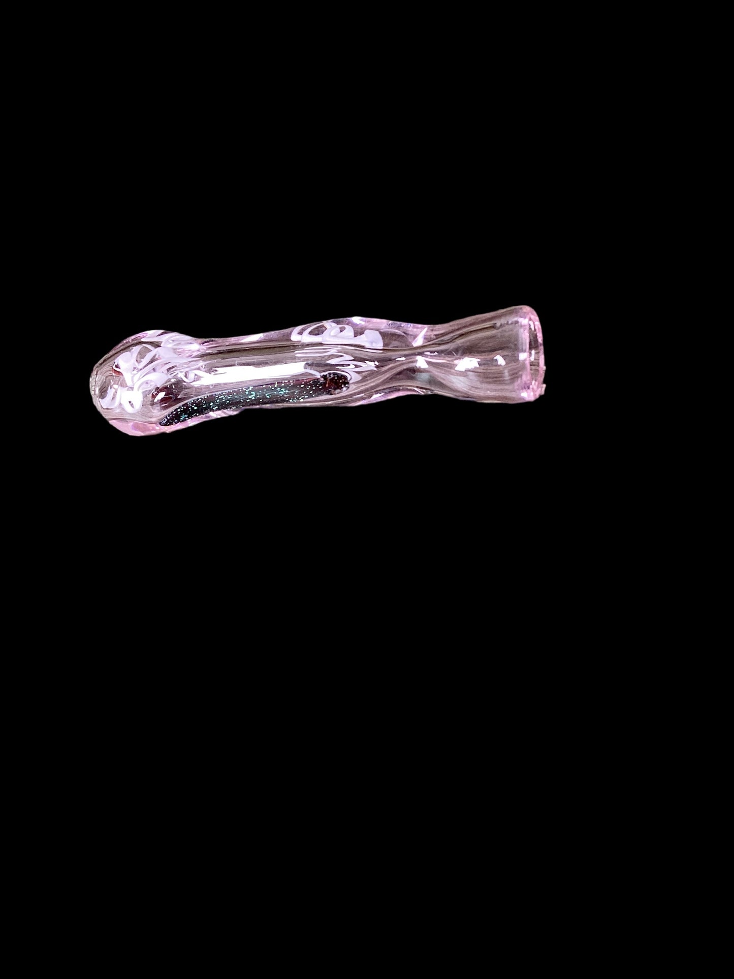 Clear Pink Glitter Chillum