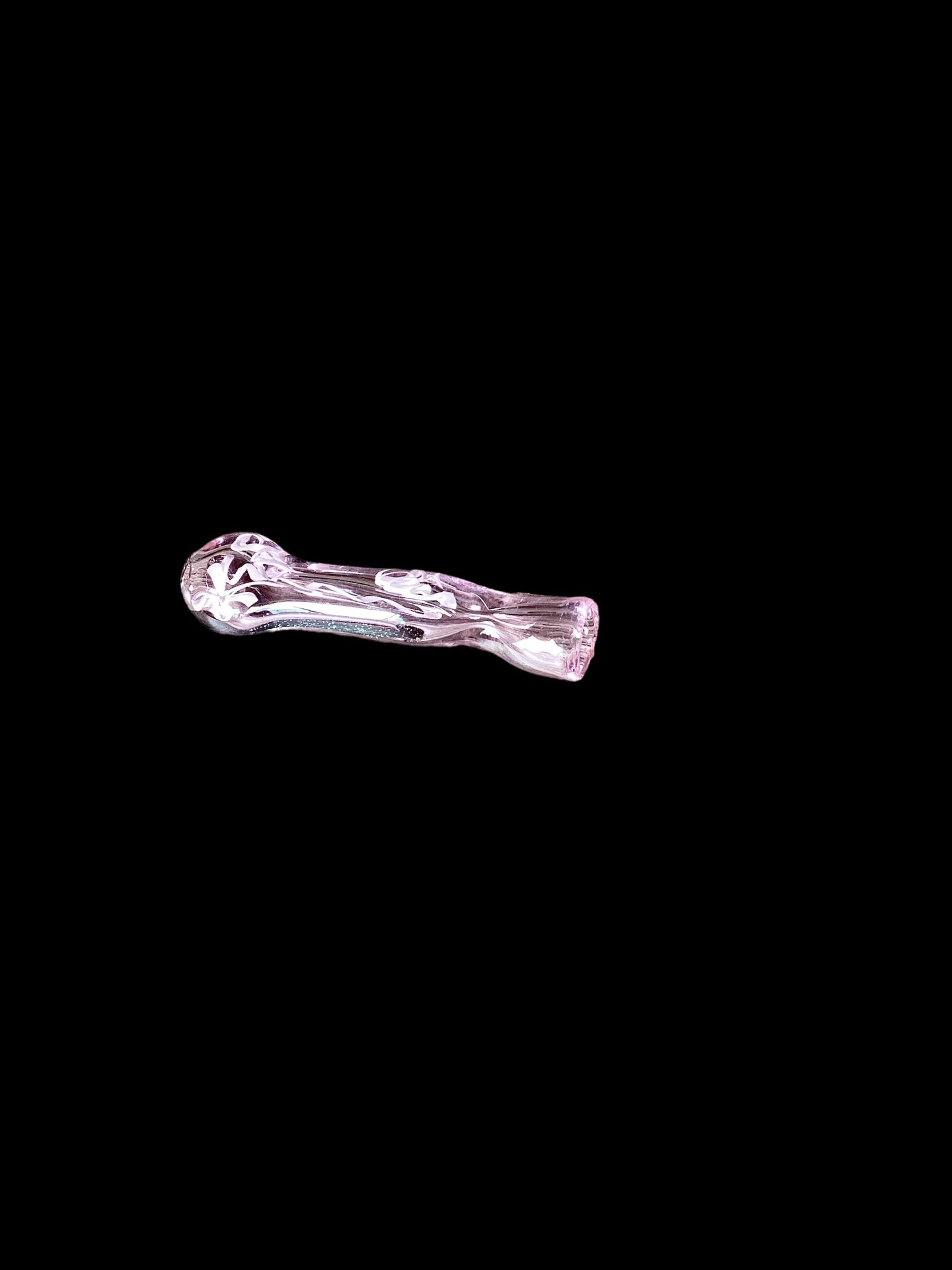 Clear Pink Glitter Chillum