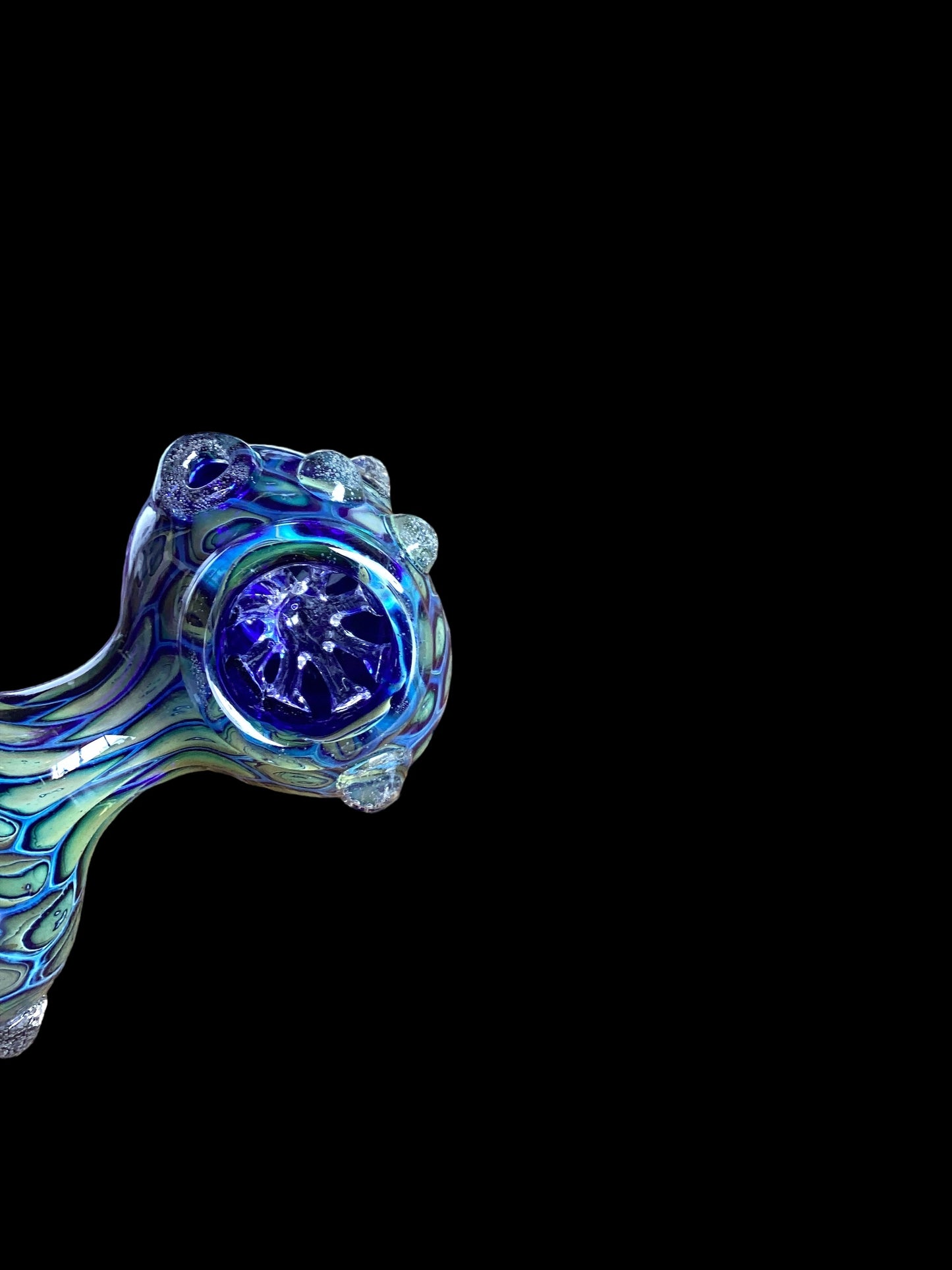 Fumed Bubble Trap Hand Pipe - Blue