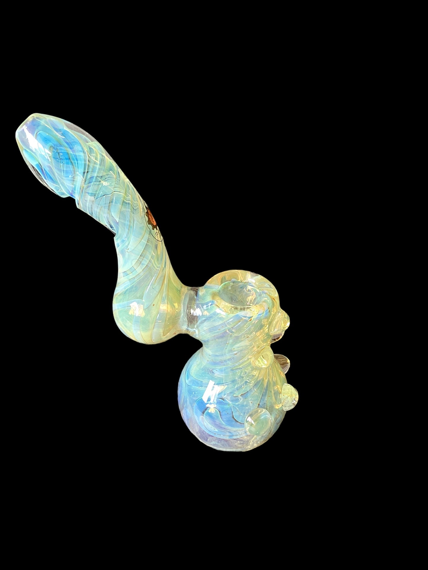 Fumed Glass Bubbler Hand Pipe