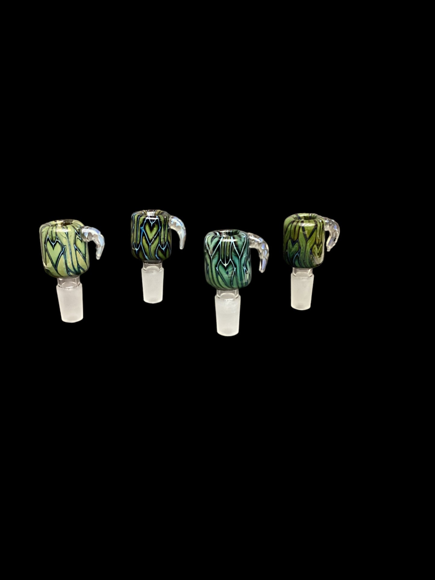 Fumed Green Horned Bowl - 14mm