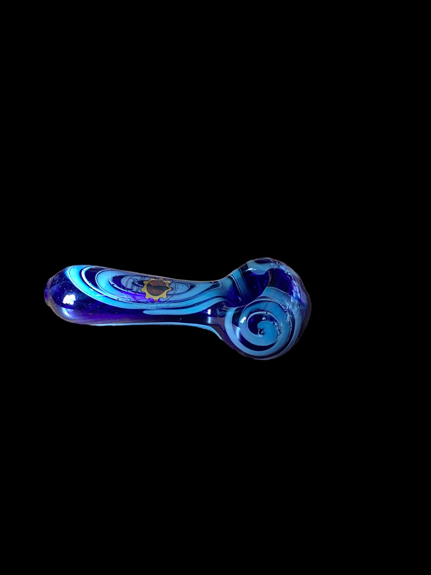 Small Swirl Hand Pipe - Blue
