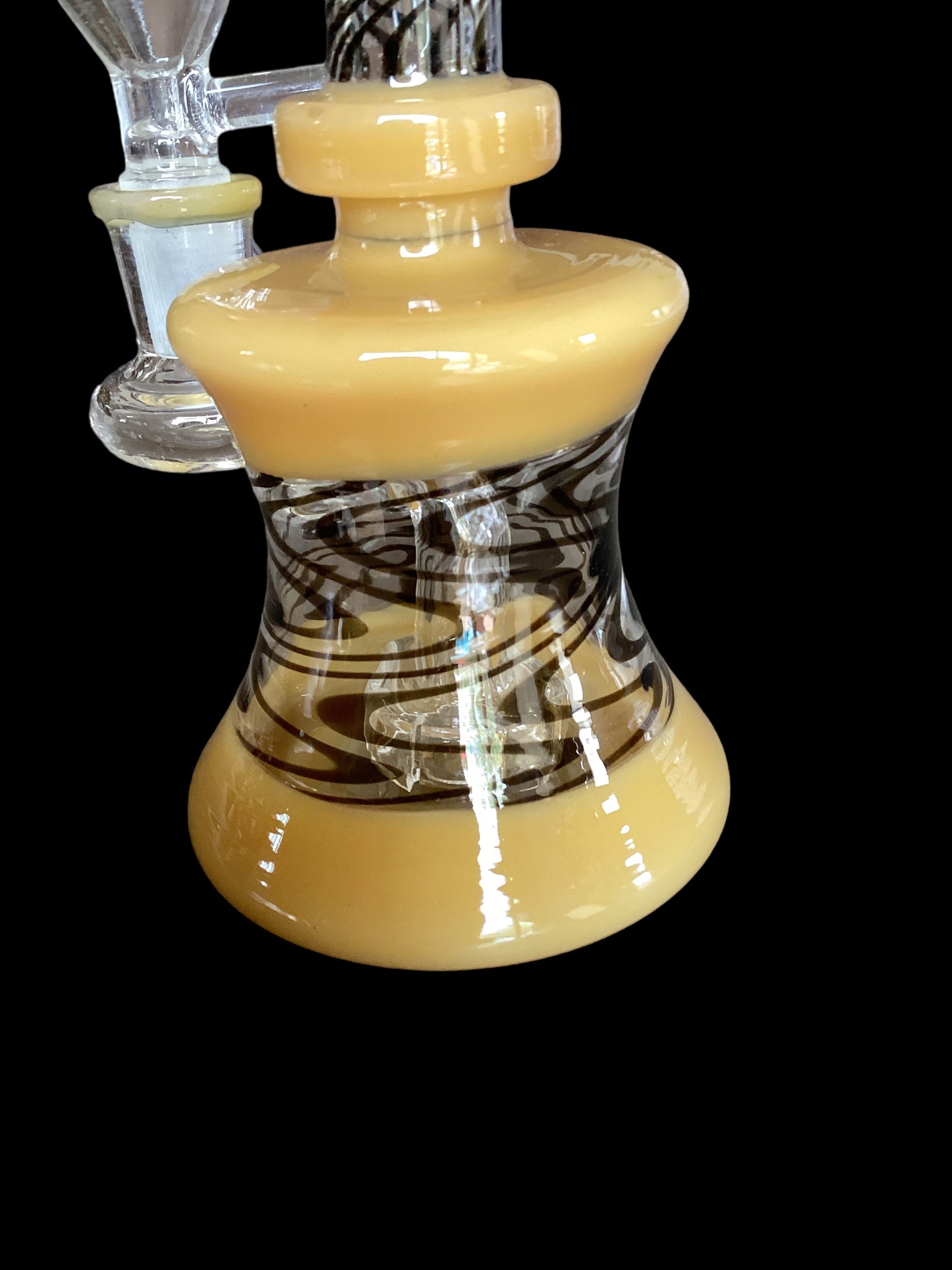 Bent Neck Black and Yellow Swirl Dab Rig