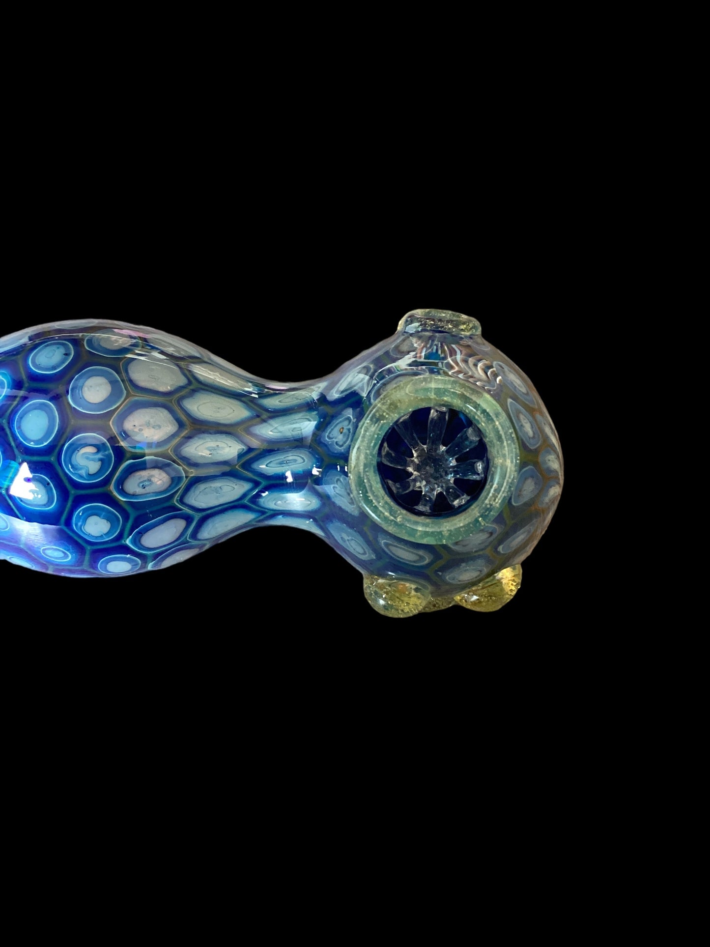 Fumed Blue Hand Pipe