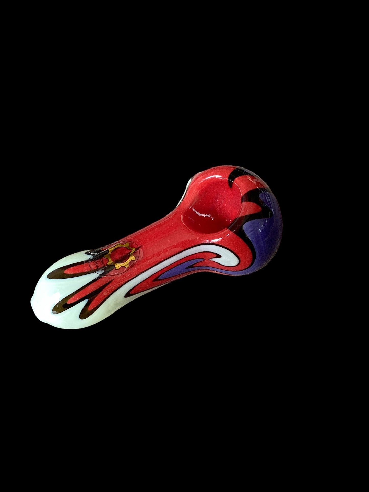 Small Swirl Hand Pipe - Red/Purple