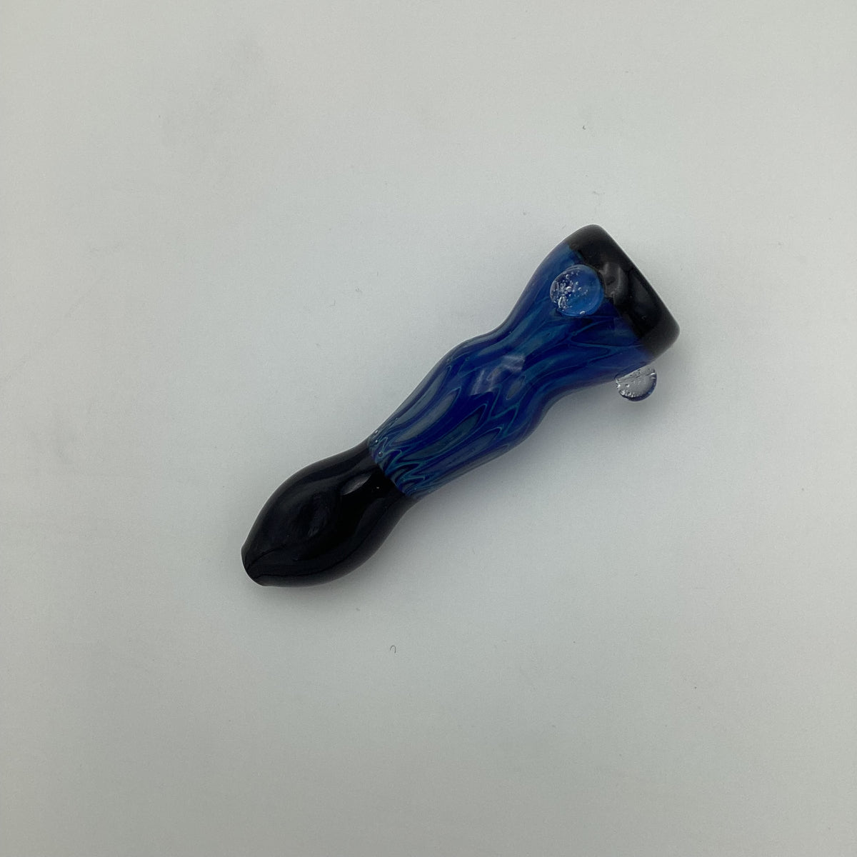 Blue Fumed Wavy Chillum