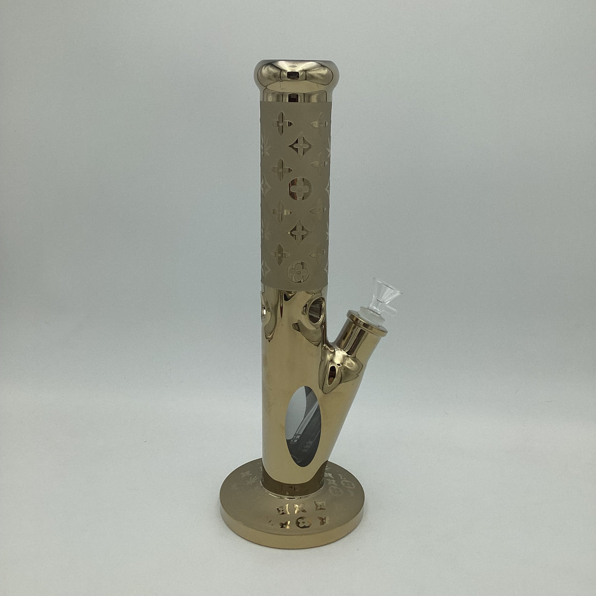 Gold Metallic Designer Straight Tube Bong