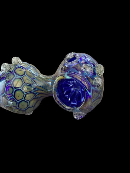 Fumed Bubble Trap Hand Pipe - Blue