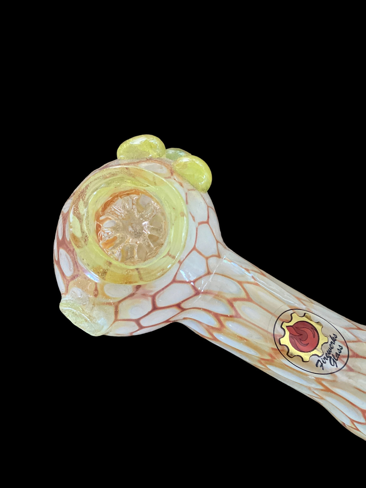 Fumed Yellow Spoon Hand Pipe