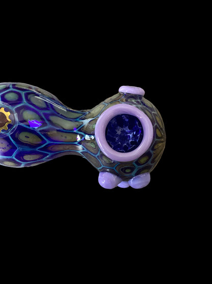 Fumed Blue Hand Pipe
