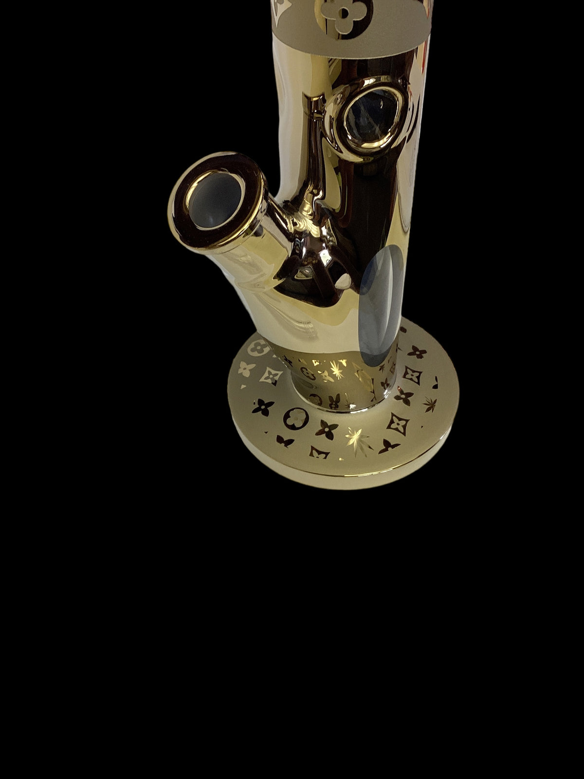 Gold Metallic Designer Straight Tube Bong