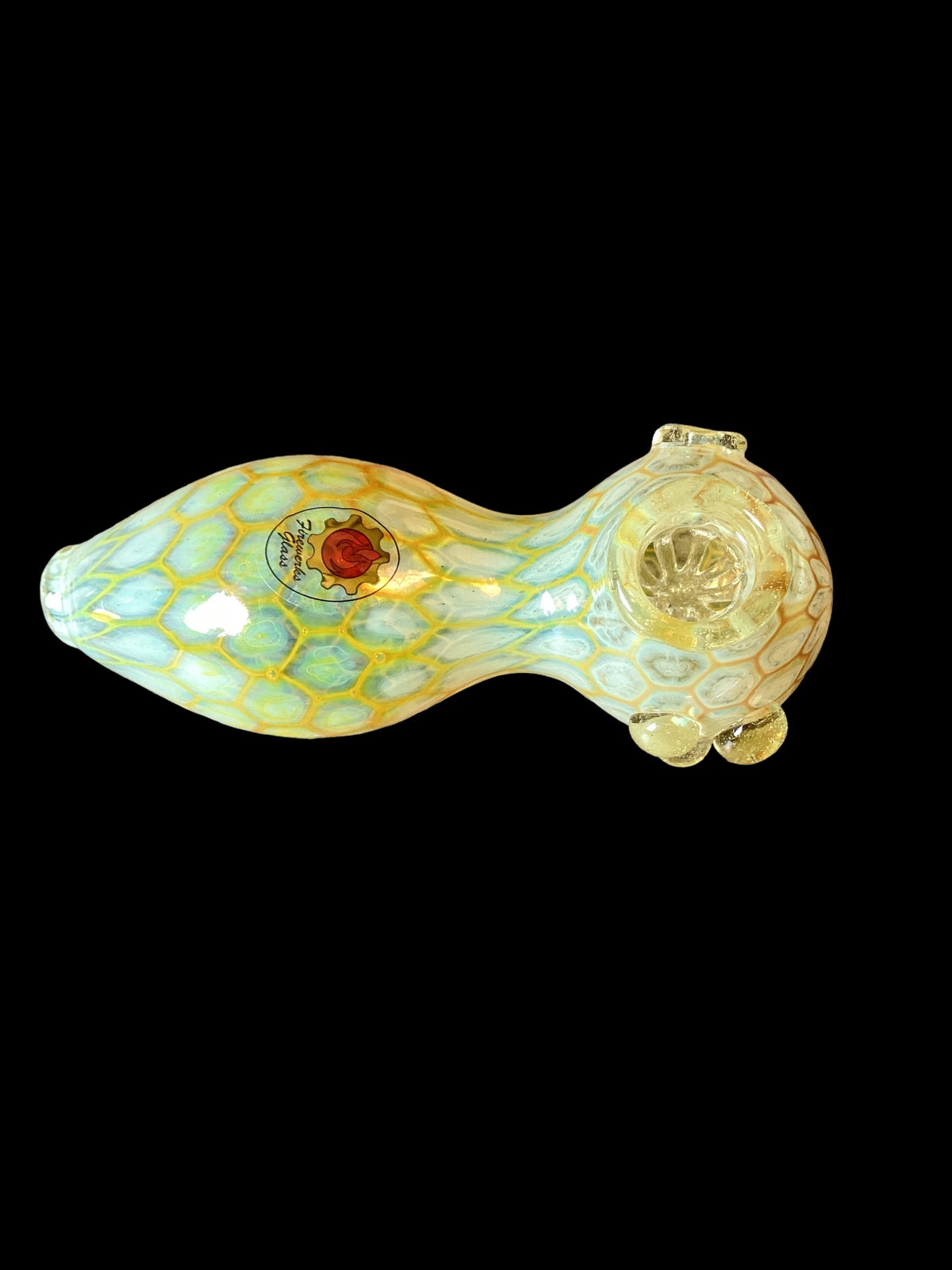 Fumed Yellow Hand Pipe -Clear Accents