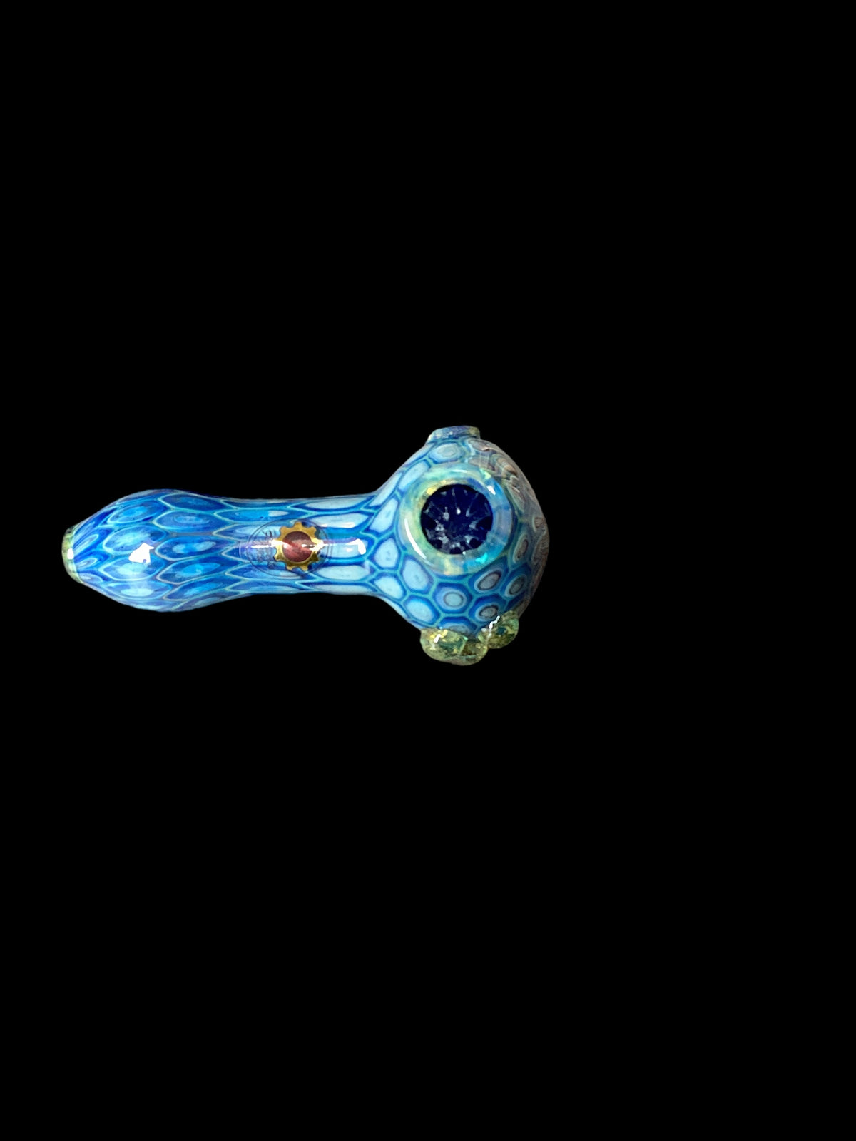 Blue Fumed Spoon Hand pipe