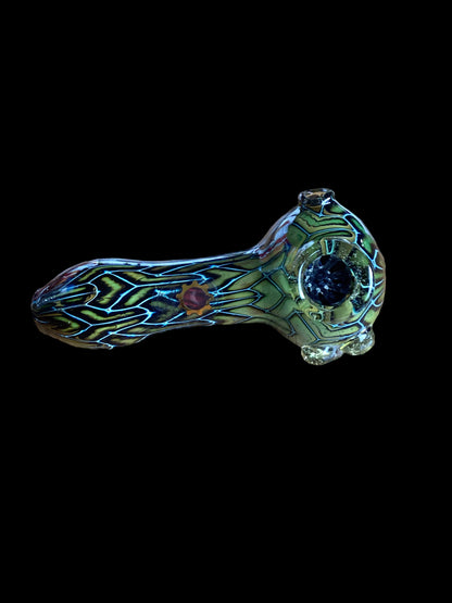 Fumed Green Spoon Hand Pipe