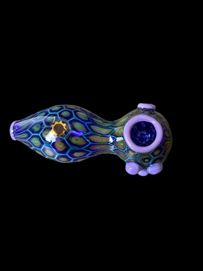 Fumed Blue Hand Pipe