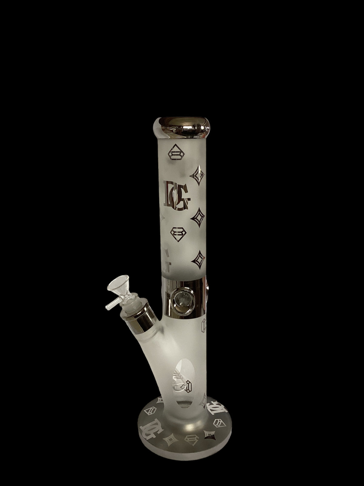 Silver Metallic Designer “DG” Bong 14mm