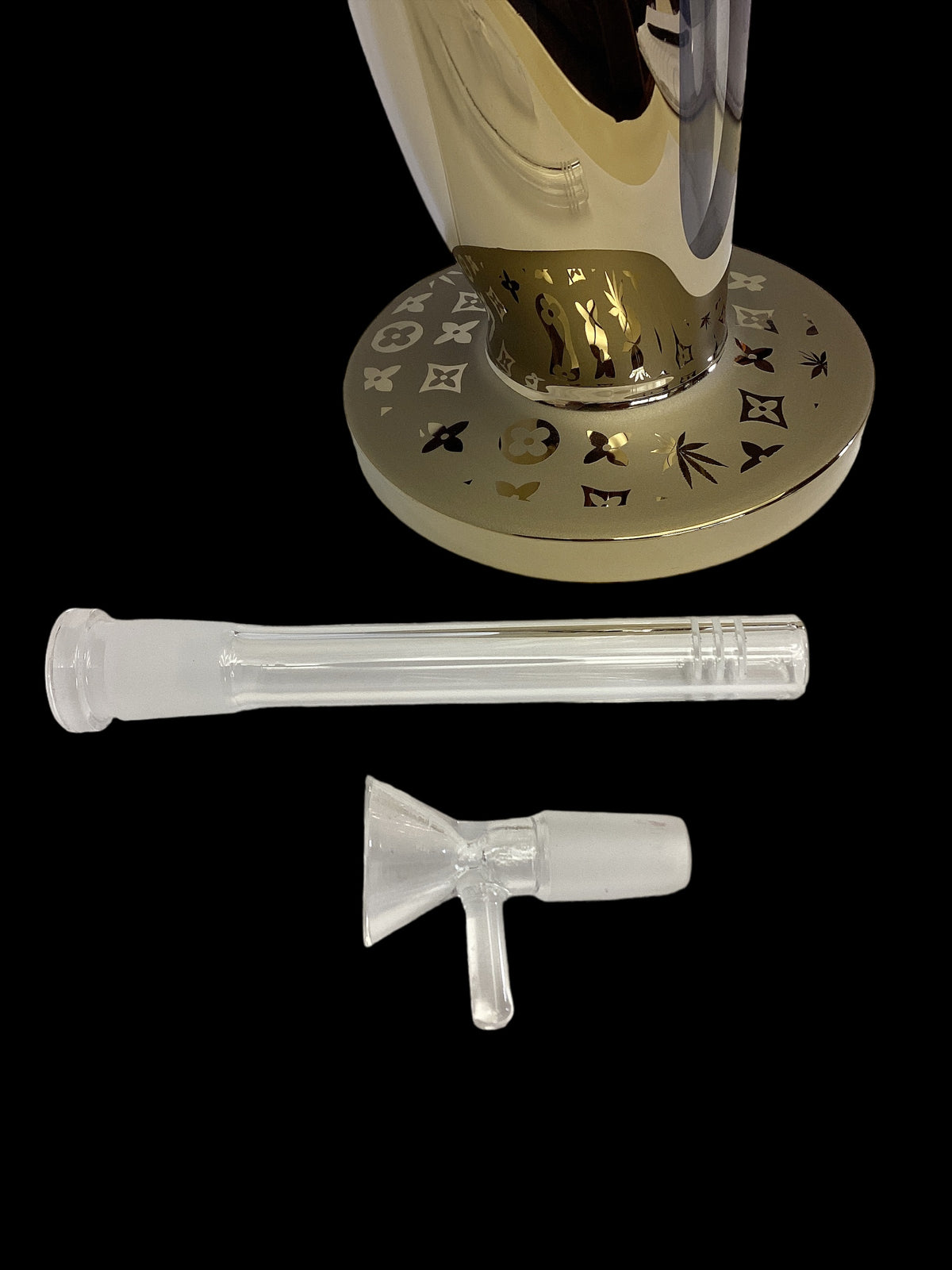 Gold Metallic Designer Straight Tube Bong