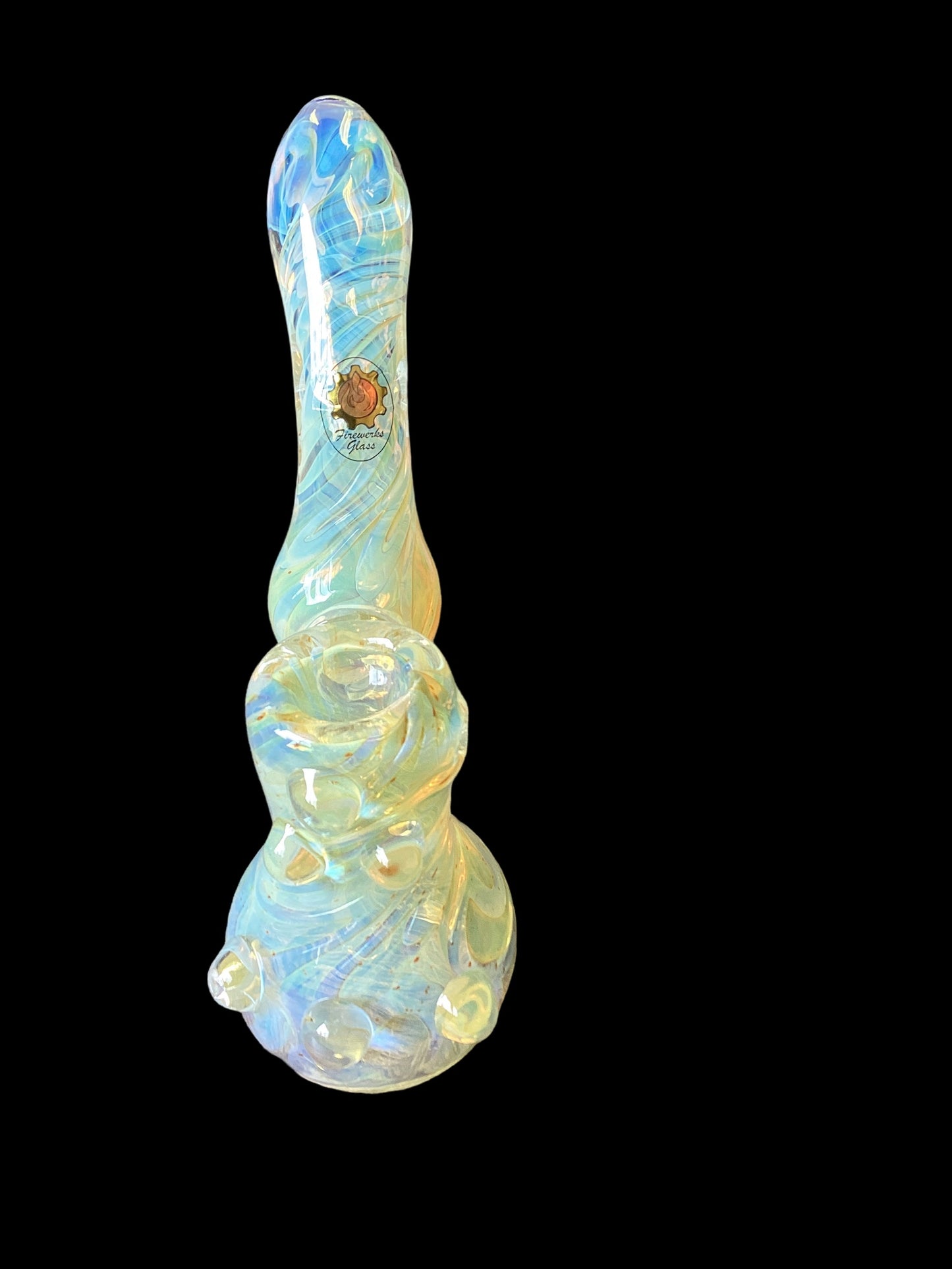 Fumed Glass Bubbler Hand Pipe