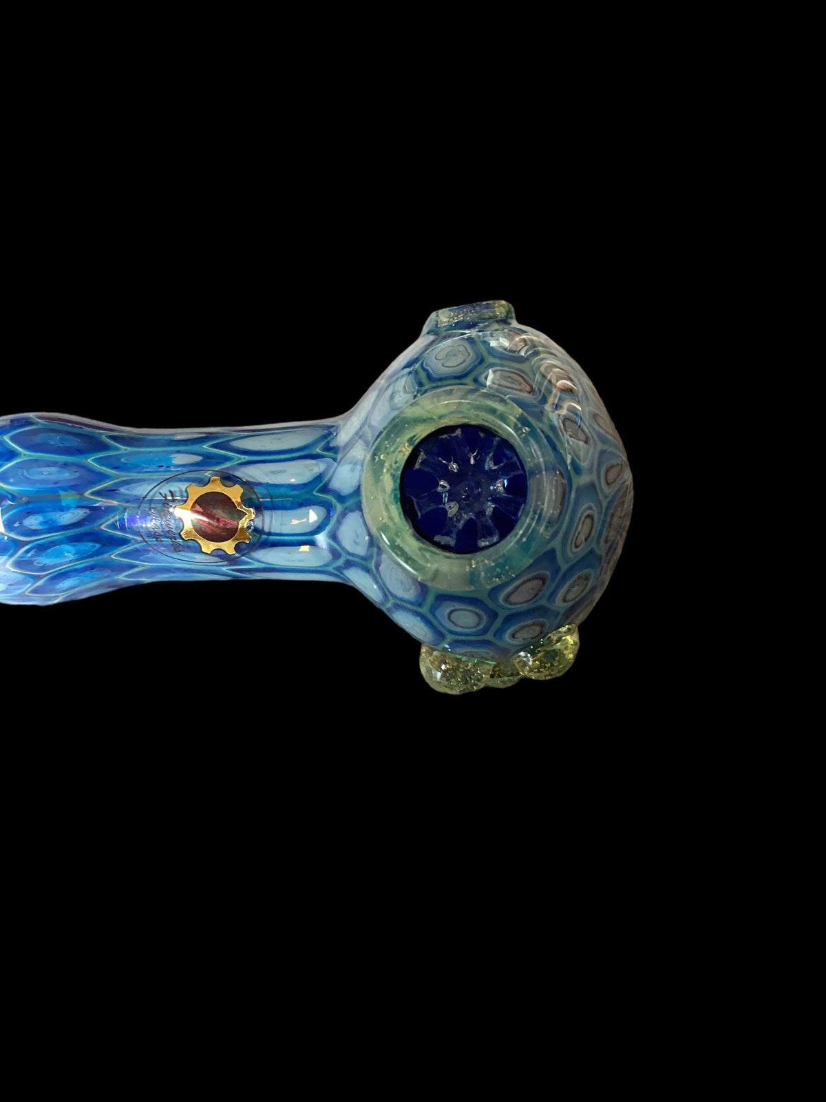 Blue Fumed Spoon Hand pipe