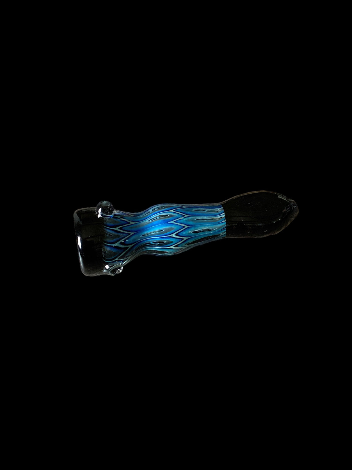 Blue Fumed Wavy Chillum