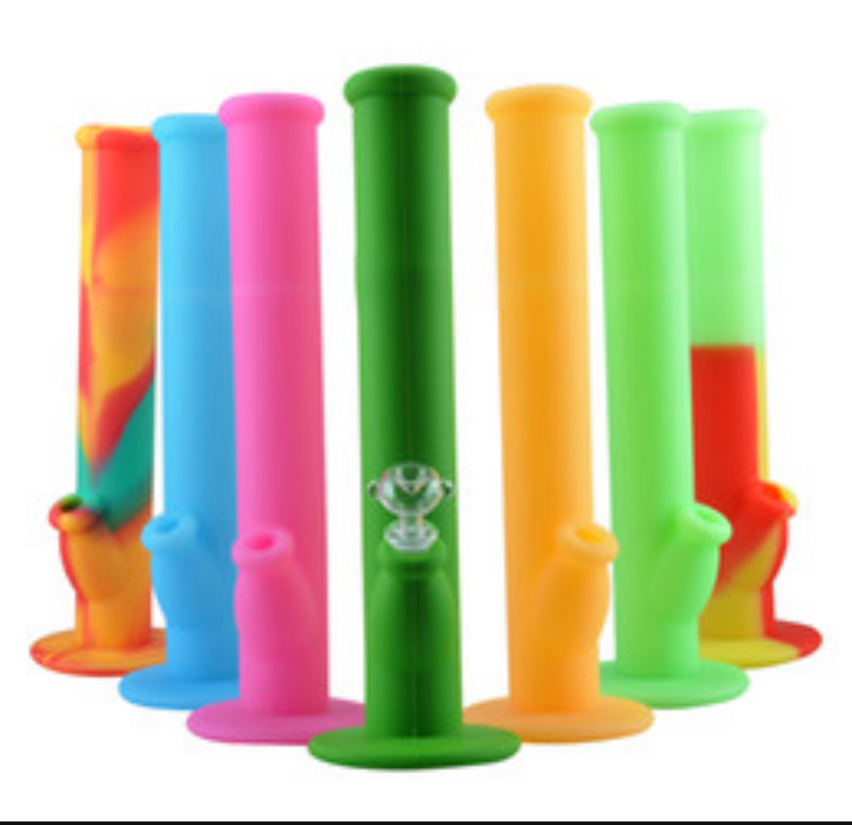 Silicone straight tube water pipe